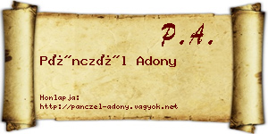 Pánczél Adony névjegykártya